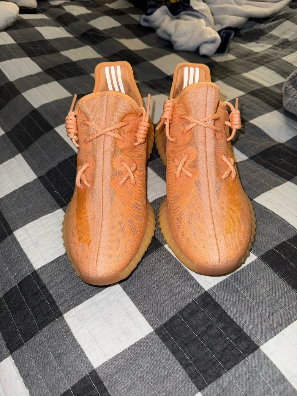 Yeezy Orange Low-Top Knit Sneakers - Picture 2 of 4